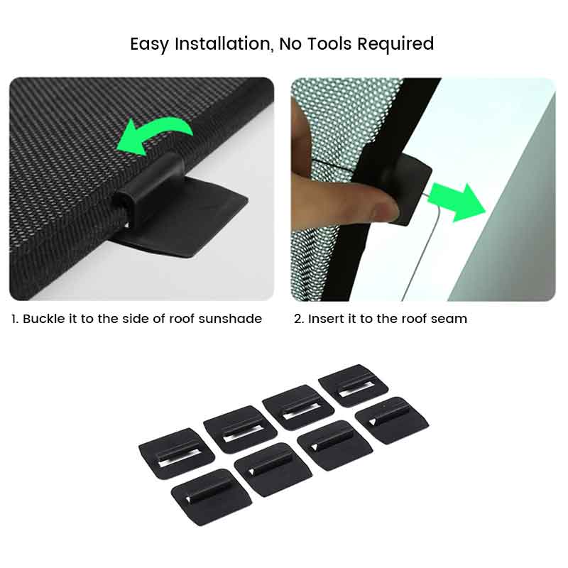 Tesla Model Y Skylight Sunroof Sunshades, Foldable, Storage Case, W/ Blackout Cloth, 2020-2024