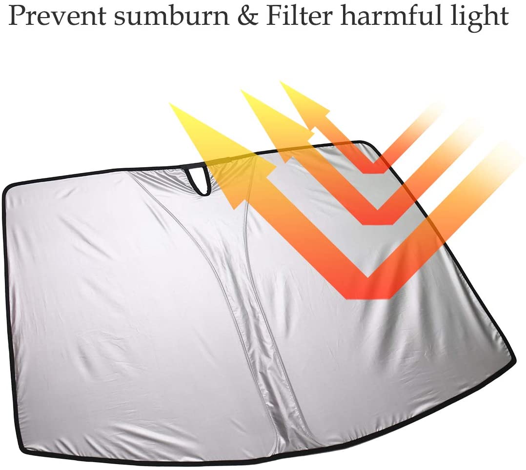 Tesla Model Y Windshield Sunshade Foldable Sun Protector With Carry Pouch, 2020-2025