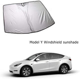 Tesla Model Y Windshield Sunshade Foldable Sun Protector With Carry Pouch, 2020-2022