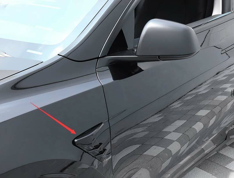 Tesla Model 3, Y Side Camera Vent Trim, Matte Black , 2017-2022