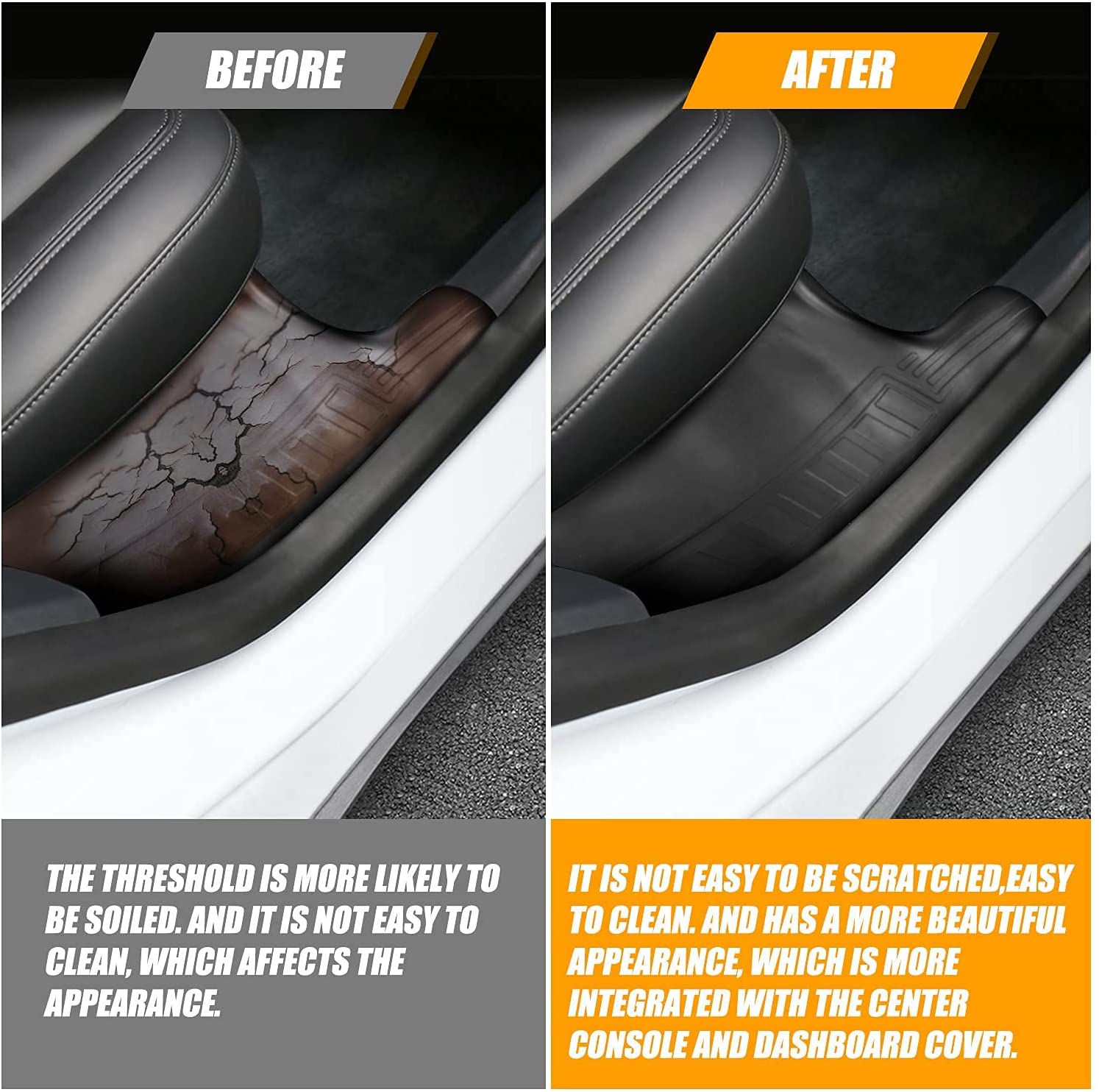 Tesla Model Y TPE Door Sill Protectors, 4-Piece Set, 2020-2022