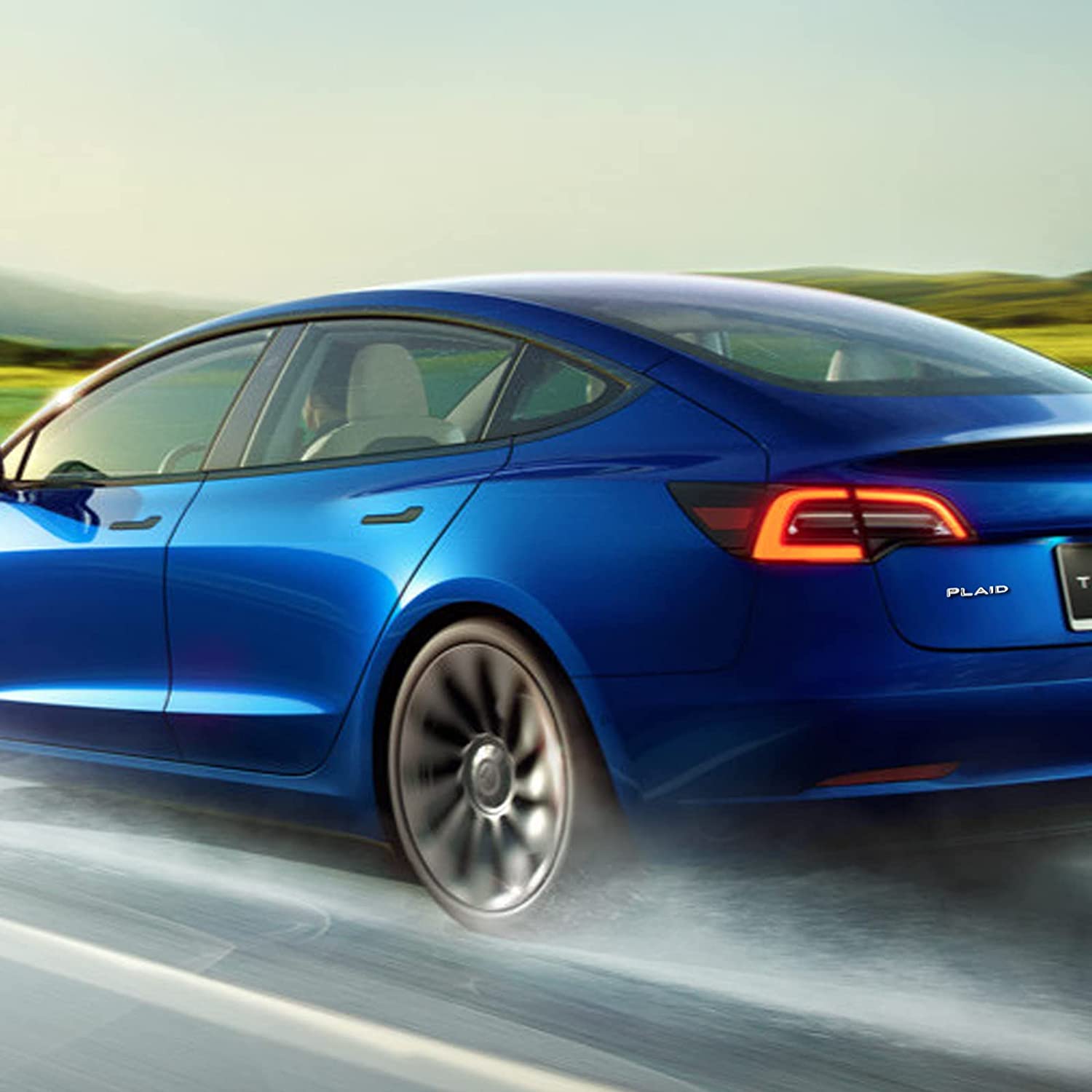 Tesla Model S, 3, X, Y Plaid Badge 3D Logo Rear Letter Set Emblem, Chrome