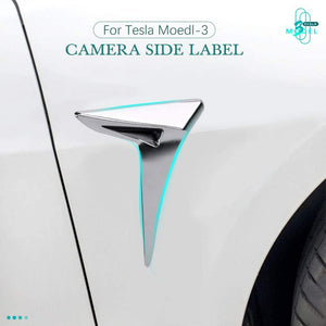 Tesla Model 3 Side Camera, Turn Signal Trim Covers, Silver, 2017-2021