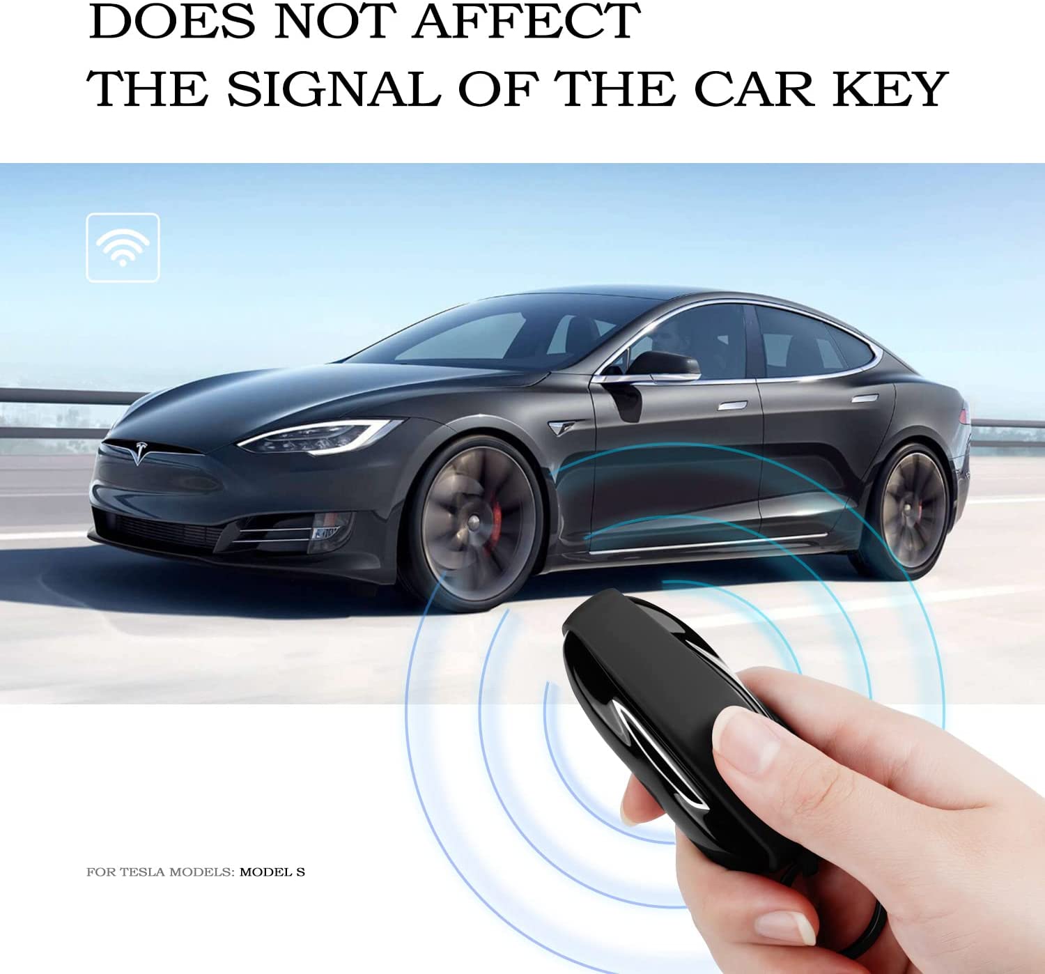 Tesla Model S Key Fob Cover Shell Protector Case Holder, Black, 2012-2025