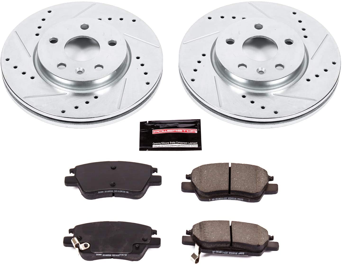 Chevy Bolt EV Power Stop Front Z23 Evolution Sport Brake Kit, Drilled & Slotted, 2017-2021