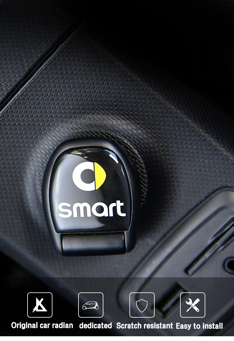 Smart Car Fortwo Cigarette Lighter Central Console & Storage Box 3D Stickers, 2015-2020