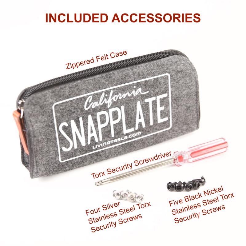 Tesla Model X SNAPPLATE Front License Plate Mount, Removable, 2016-2021