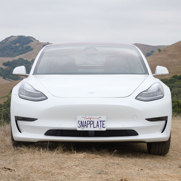 Tesla Model 3 SNAPPLATE Front License Plate Mount, Removable, 2017-2023