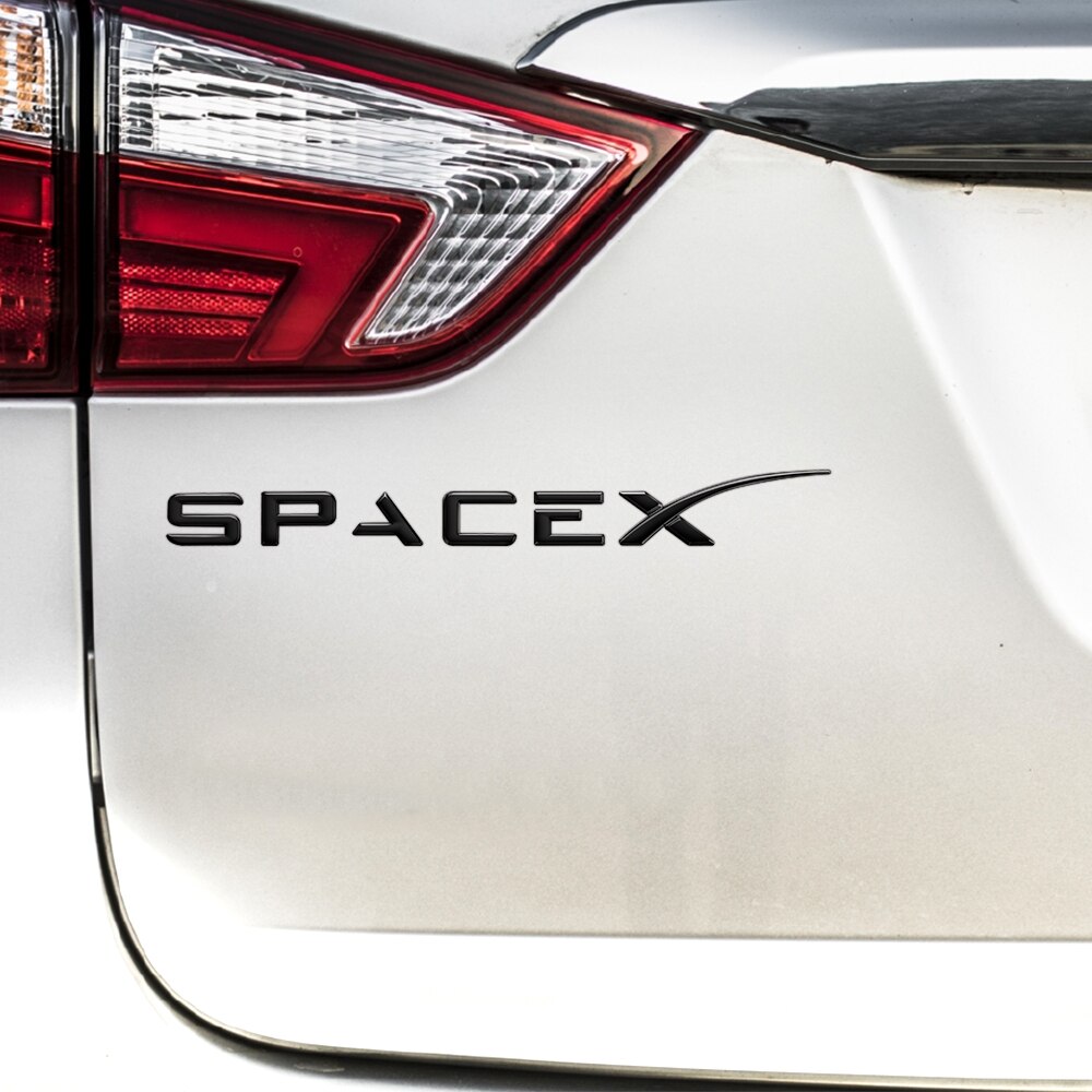 Tesla Model S, 3, X, Y, Black Space X Emblem, ABS Sticker Rear Trunk Emblem