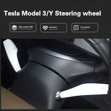 Tesla Model 3, Y Steering Wheel Paddle Shift, Turn Signal Covers, Pearl White