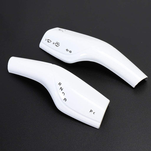 Tesla Model 3, Y Steering Wheel Paddle Shift, Turn Signal Covers, Pearl White