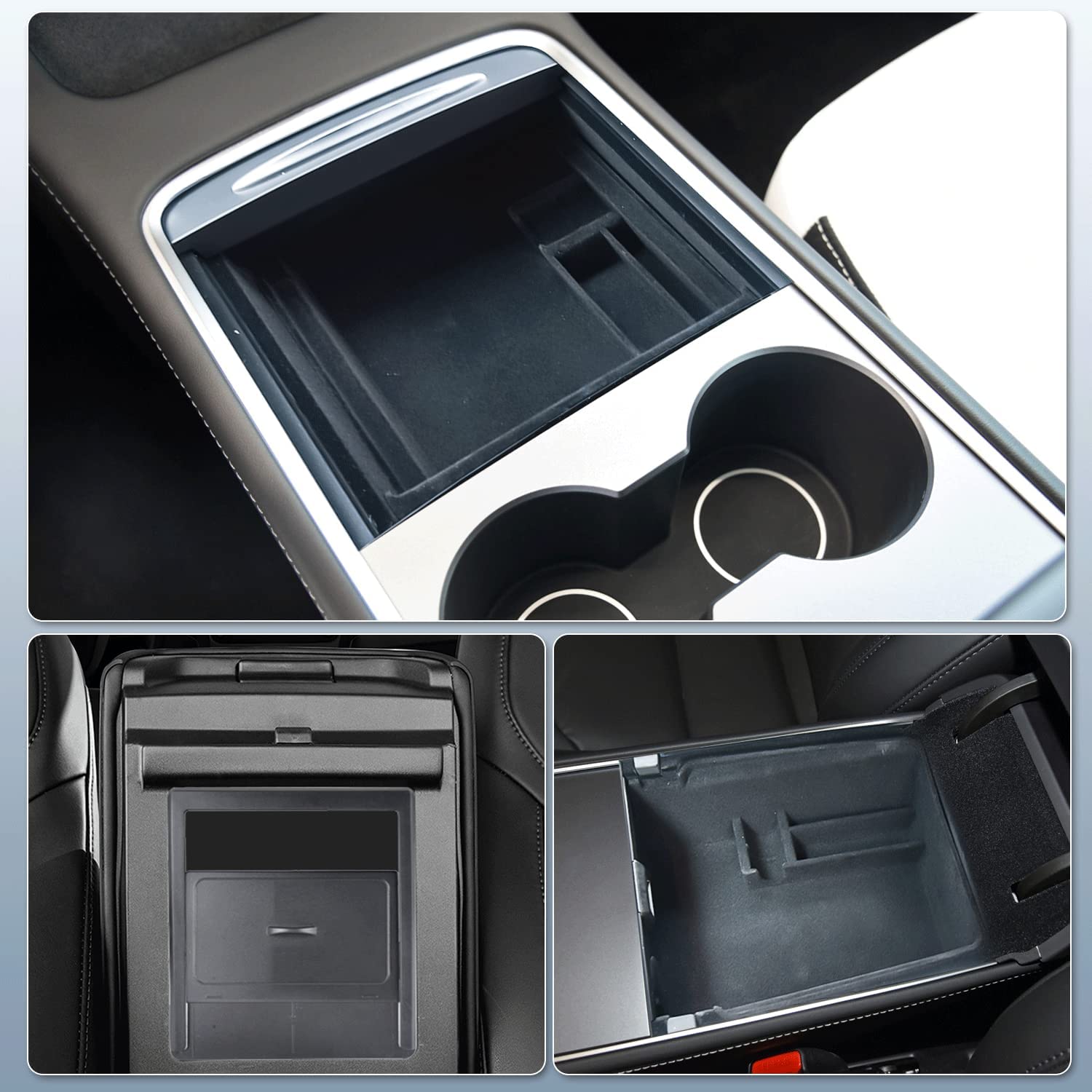 Tesla Model 3, Y Center Console, Armrest, Organizer Kit, 2021-2023