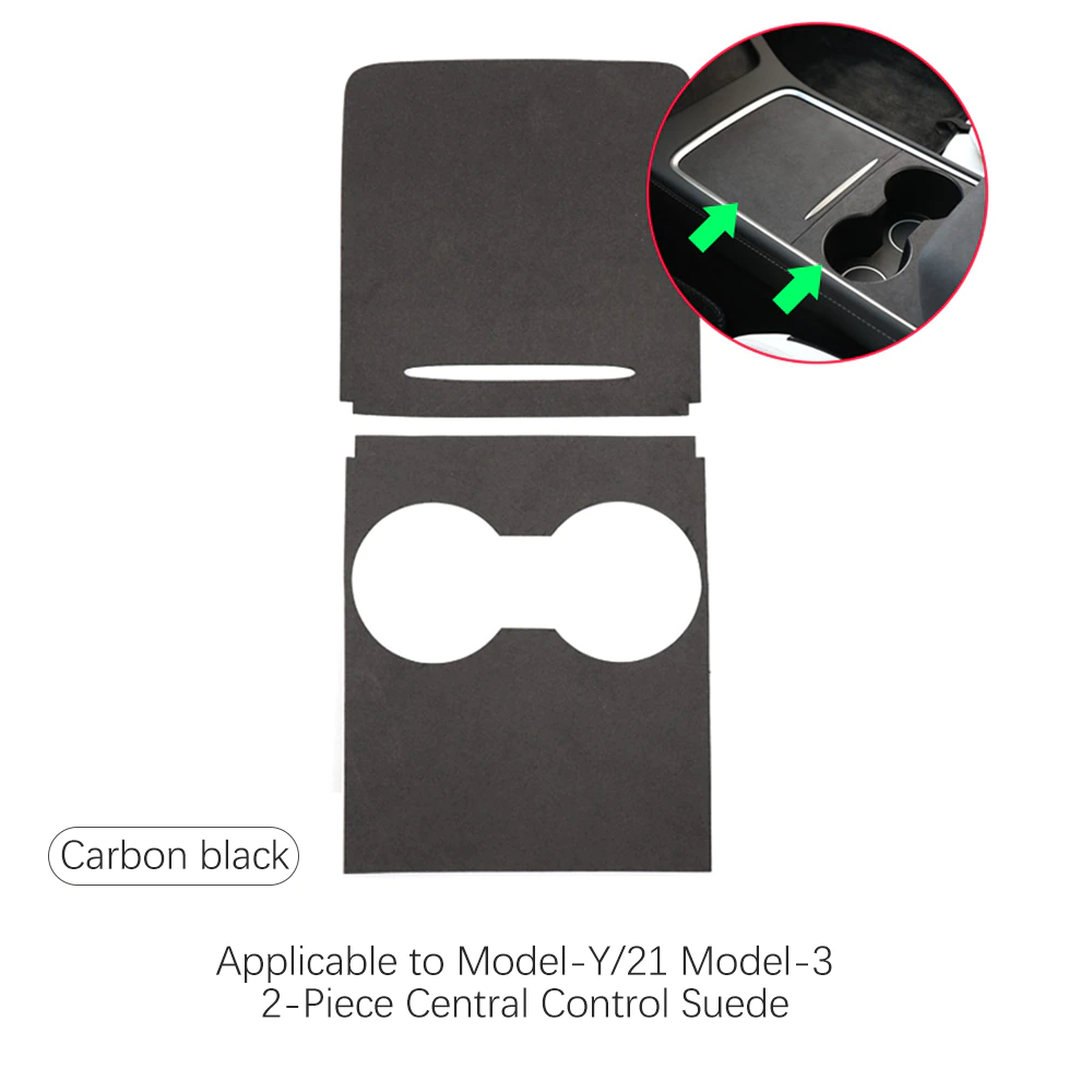 Tesla Model 3, Y Center Console Wrap, Alcantara Dark Gray Suede, 2021-2023