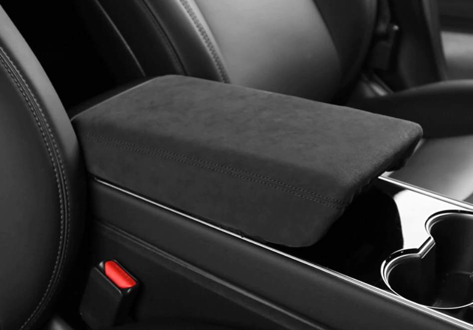 Tesla Model 3, Y, Alcantara Suede Center Console Armrest Cover, Deep Gray