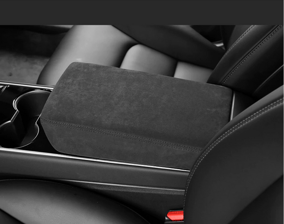 Tesla Model 3, Y, Alcantara Suede Center Console Armrest Cover, Deep Gray