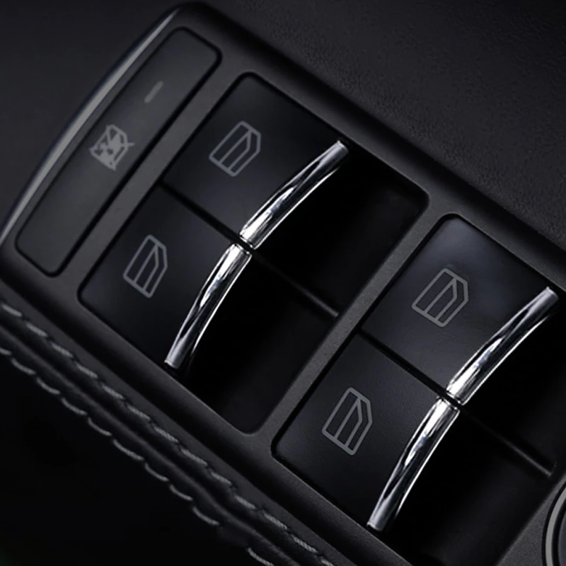 Tesla Model S, X Door Window Switch Chrome Trim Set, 7-Pc Set