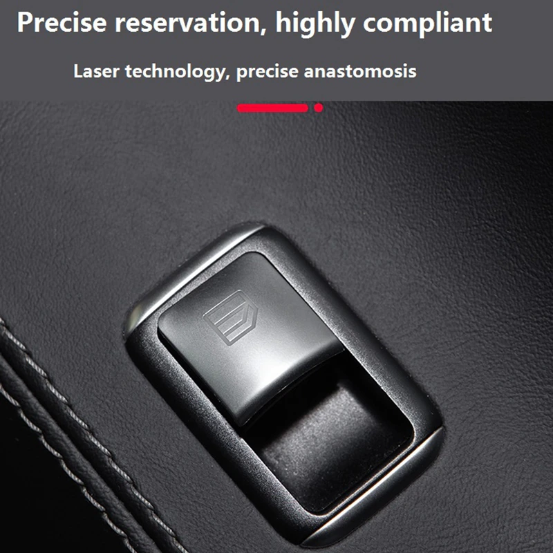 Tesla Model S, X Window Lift Switch Button Cover Kit, Brushed Aluminum