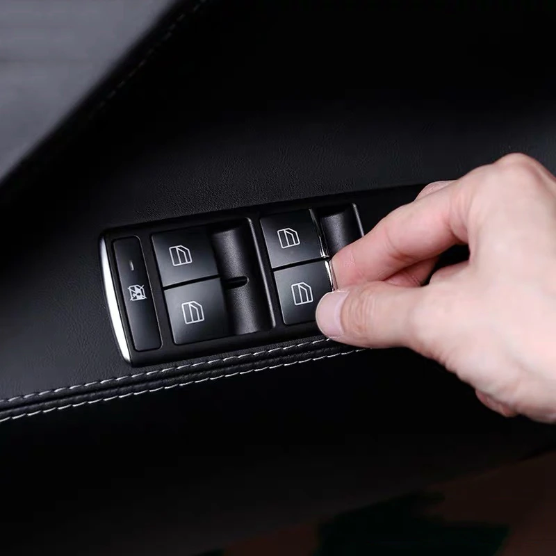 Tesla Model S, X Door Window Switch Chrome Trim Set, 7-Pc Set