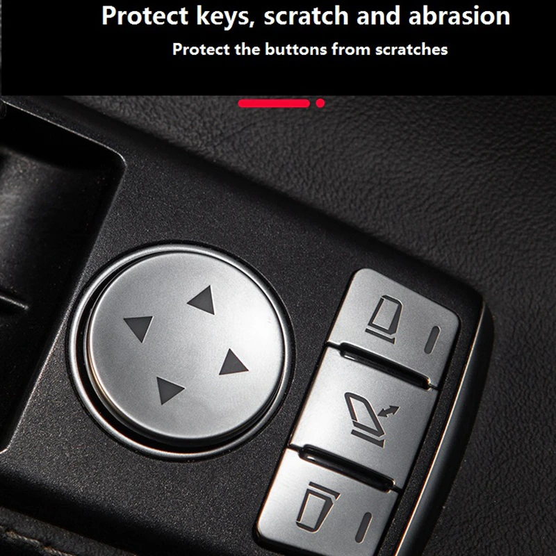 Tesla Model S, X Window Lift Switch Button Cover Kit, Brushed Aluminum