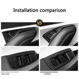 Tesla Model 3 Door Lock Window Switch Cover Kit, Matte Carbon Fiber, 2017-2020