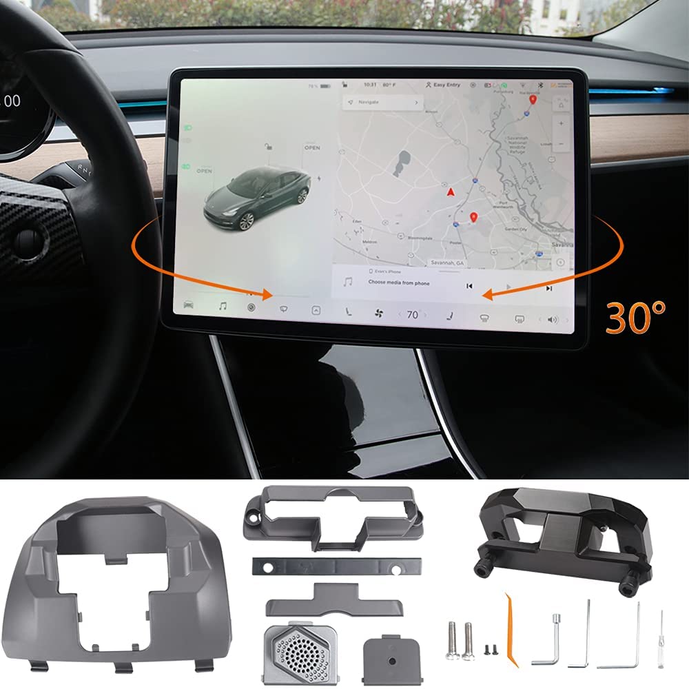 Tesla Model 3, Y Swiveling Screen Mount Kit , Upgraded New Version, Original Gray Color, 2017-2021