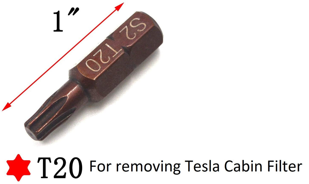 Tesla Model S, 3, X, Y, Cabin Filter Install & Removal Tool, Torx T20 Bit