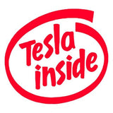 Tesla Logo Vinyl Decal "Tesla Inside", Many Colors