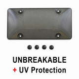 Fiat 500E Smoke Gray Tinted Unbreakable Bubble Shield License Plate Cover