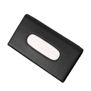 Fiat 500E Sun Visor Tissue Storage Box, PU Leather, Black