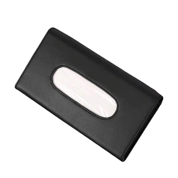 Chevy Volt Sun Visor Tissue Storage Box, PU Leather, Black, 2012-2019