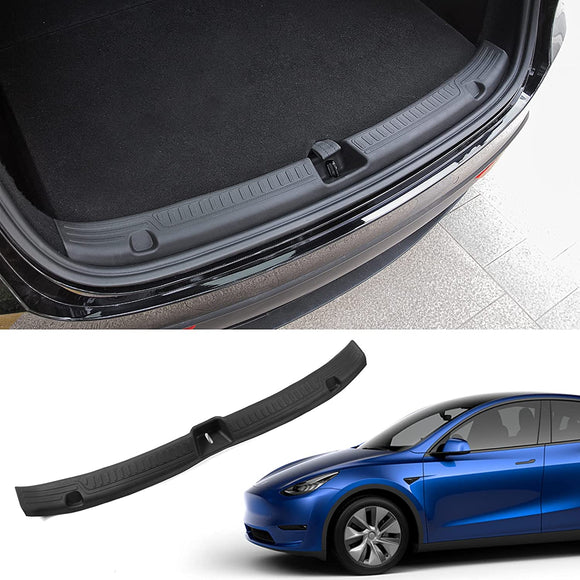 Tesla Model Y Rear Trunk Sill Plate Protector, TPE Rubber, 2020-2022