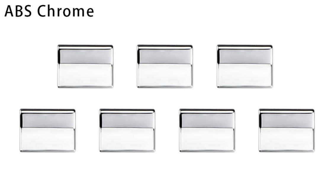 Tesla Model 3, Y Door Window Switch Chrome Trim Set, 7-Pc Set, 2017-2026