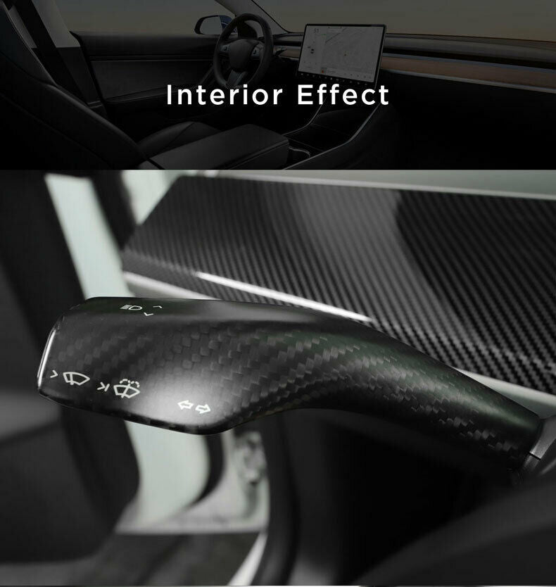 Tesla Model 3, Y Steering Wheel Paddle Shift, Turn Signal Covers, Matte Carbon Fiber