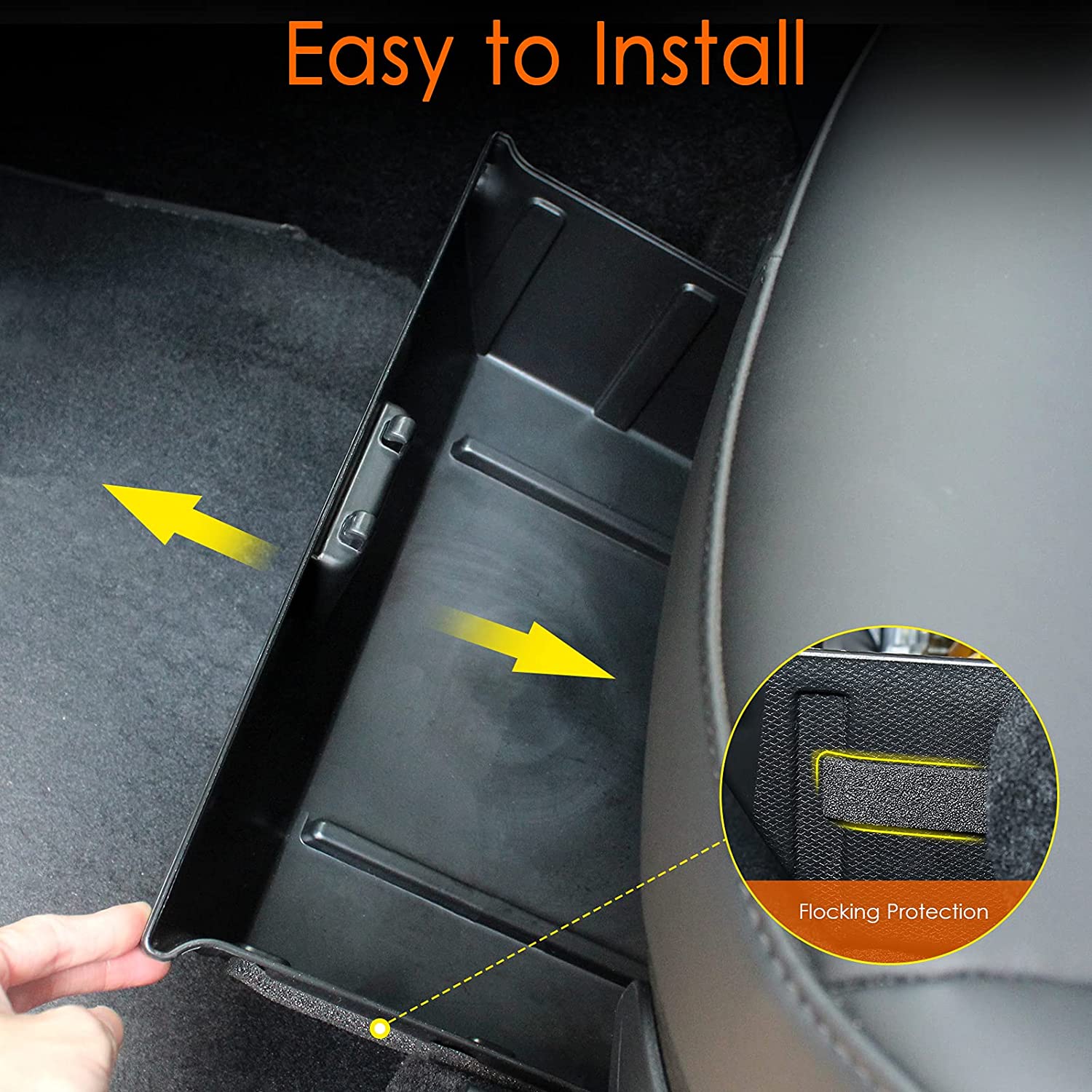 Tesla Model Y Under Front Seat Storage Box Tray, ABS, For Easy Storage, 2020-2022