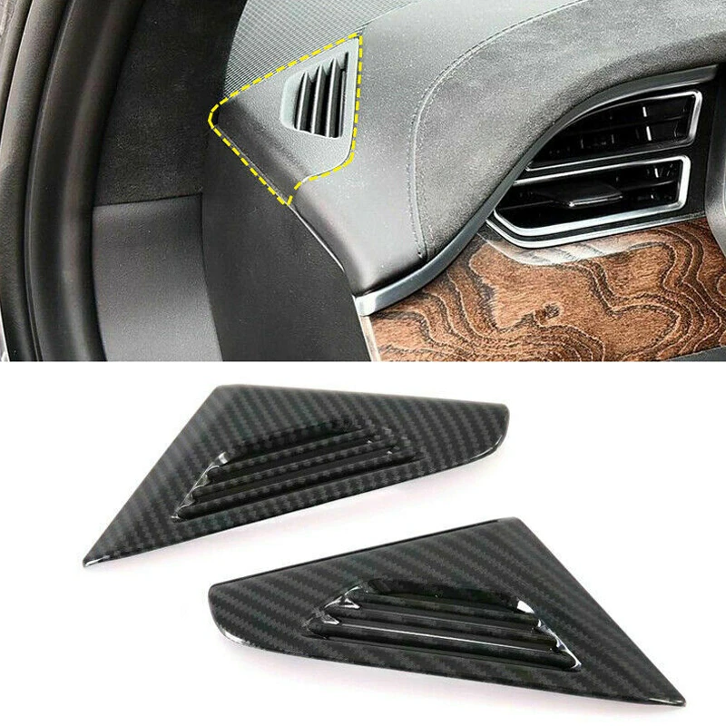 Tesla Model X Side A/C Air Vent Outlet Covers, Carbon Fiber, 2016-2021
