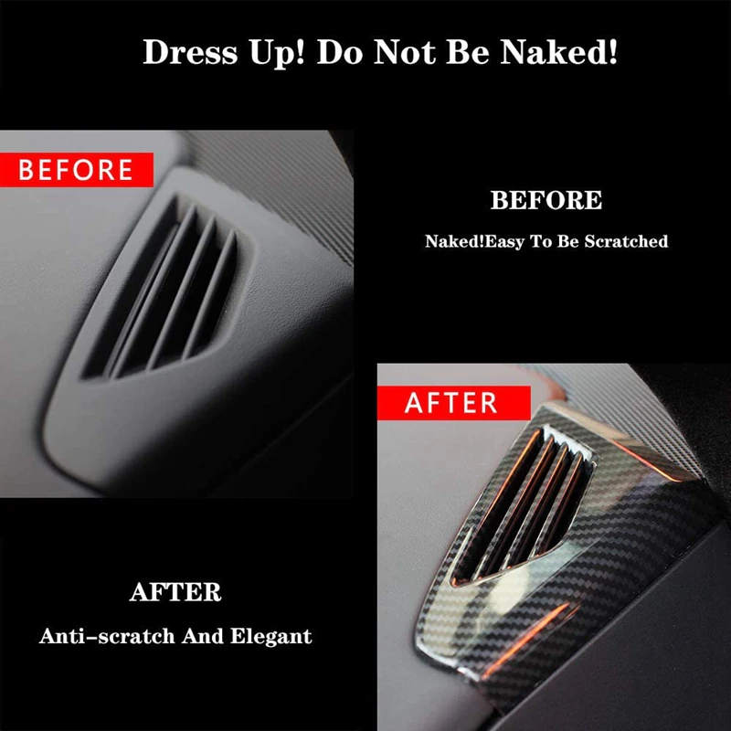 Tesla Model X Side A/C Air Vent Outlet Covers, Carbon Fiber, 2016-2021