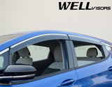 Chevy Bolt EV Side Window Deflectors W/ Chrome Trim, Wellvisors, 2017-2023