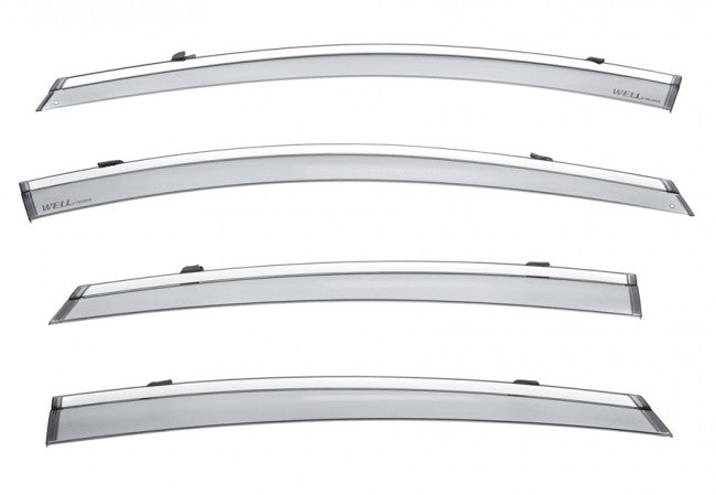 Chevy Volt Side Window Deflectors W/ Chrome Trim, Wellvisors, 2016-2019