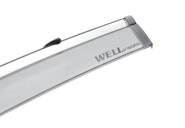 Chevy Volt Side Window Deflectors W/ Chrome Trim, Wellvisors, 2016-2019