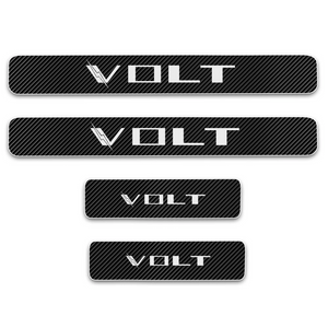 Chevy Volt Door Sill Protectors, Vinyl, Carbon Fiber / White, 2011-2019