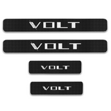 Chevy Volt Door Sill Protectors, Vinyl, Carbon Fiber / White, 2011-2019