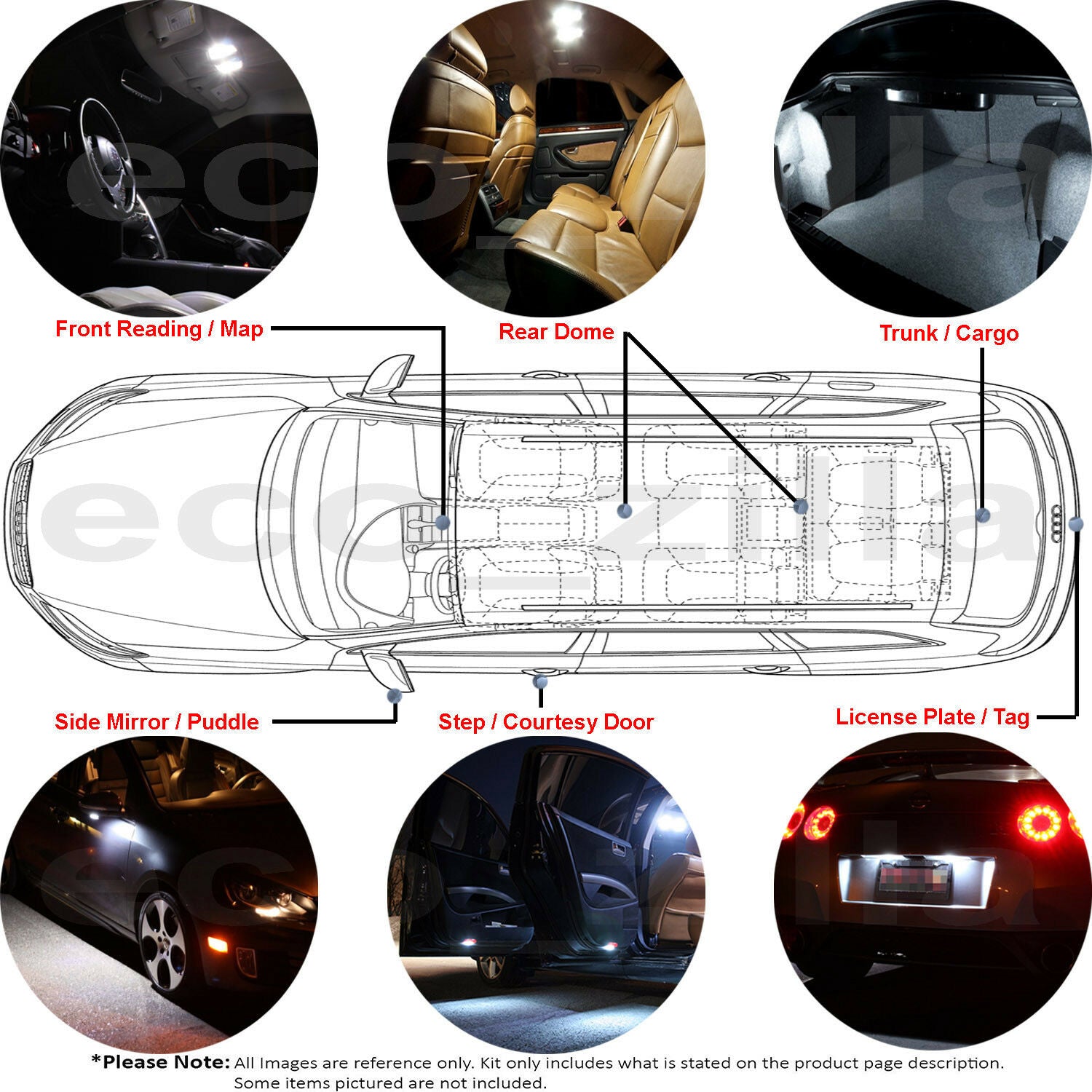 Chevy Volt LED Interior Bulb Kit, Super Bright White, 12 Pieces, 2011-2015
