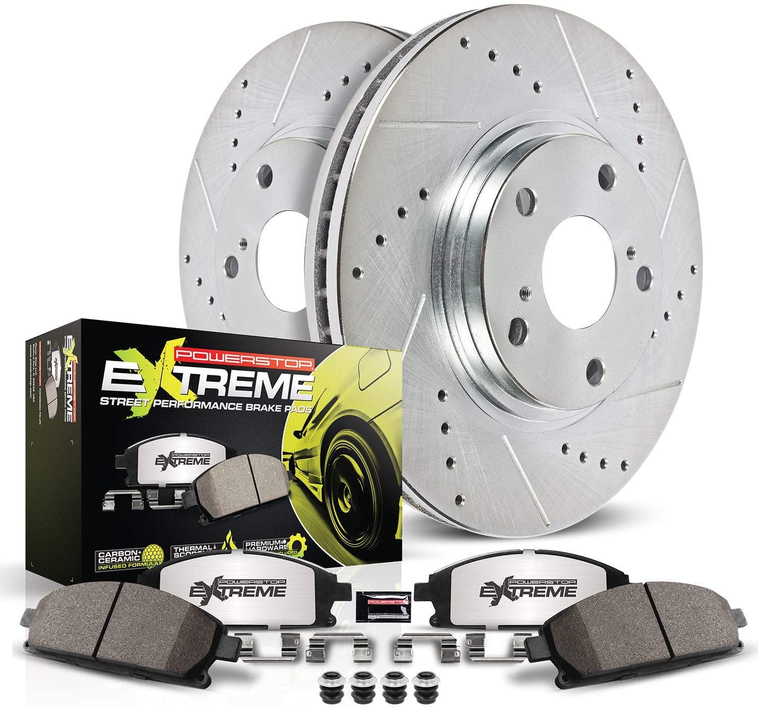 Tesla Model S Power Stop Front Z26 Street Warrior Brake Kit, 2012-2016