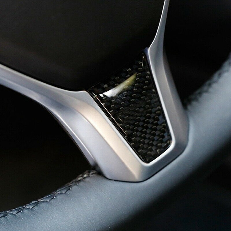 Tesla Model S, X Lower Steering Wheel Decal, Black Carbon Fiber, ABS