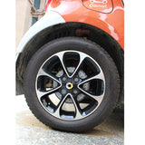 Smart Car Fortwo, 453, Wheel Center Cap Decal Stickers, Aluminum, Yellow, 2014-2021