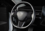 Tesla Model 3, Y Steering Wheel Switch Cover Trim, 3pcs, Deep Gray Alcantara Suede