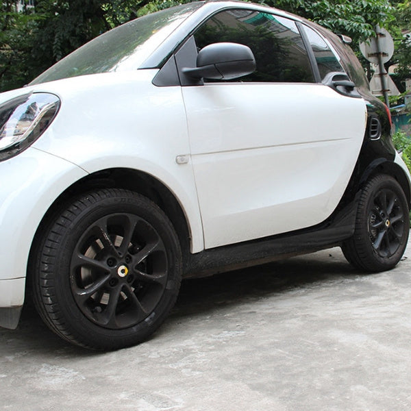 Smart Car Fortwo, 453, Wheel Center Cap Decal Stickers, Aluminum, Yellow, 2014-2021