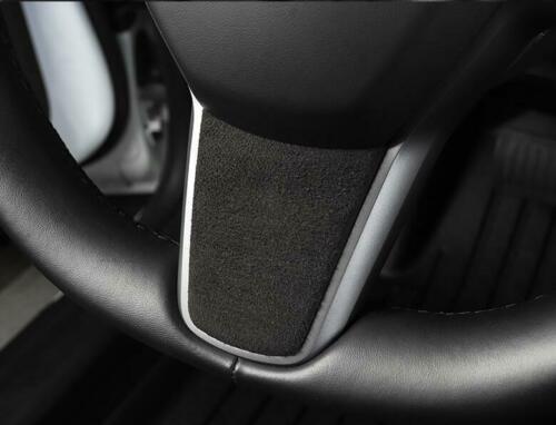 Tesla Model 3, Y Steering Wheel Switch Cover Trim, 3pcs, Deep Gray Alcantara Suede