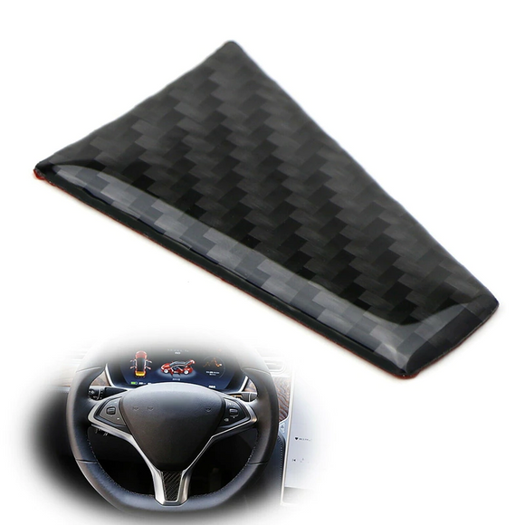 Tesla Model S, X Lower Steering Wheel Decal, Black Carbon Fiber, ABS
