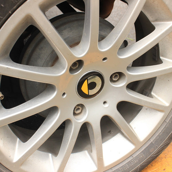 Smart Car Fortwo, 453, Wheel Center Cap Decal Stickers, Aluminum, Yellow, 2014-2021